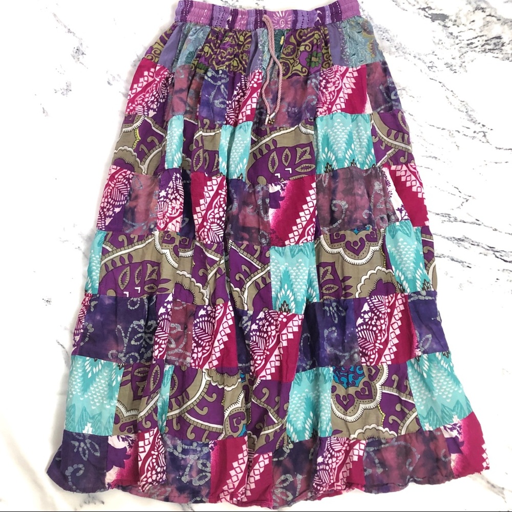 Hippie Boho Maxi Skirt with Lining | Long Skirt